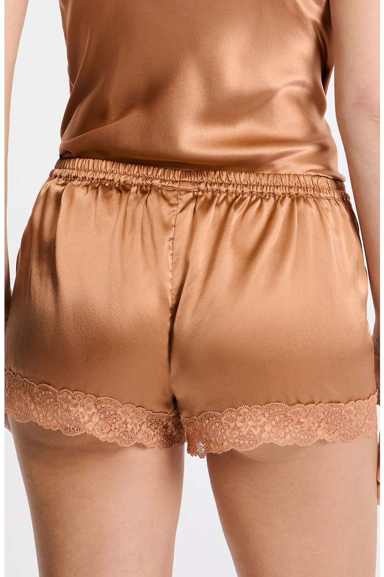 Milky Silk Pajama Shorts, Alternate, color, SABLE