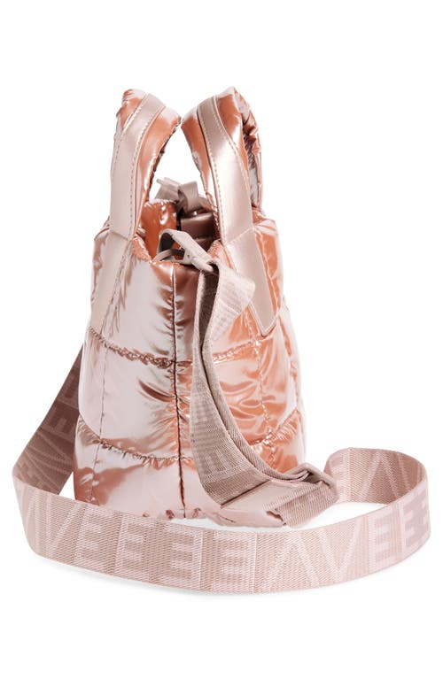 Veecollective Mini Porter Water Resistant Quilted Recycled Nylon Tote In Gin Fizz Metallic