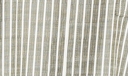 Max Studio Stripe Collared Top In Gray