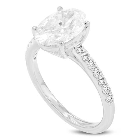 Prose 14K Gold Oval Lab Grown Diamond Engagement Ring - 2.4 Ct