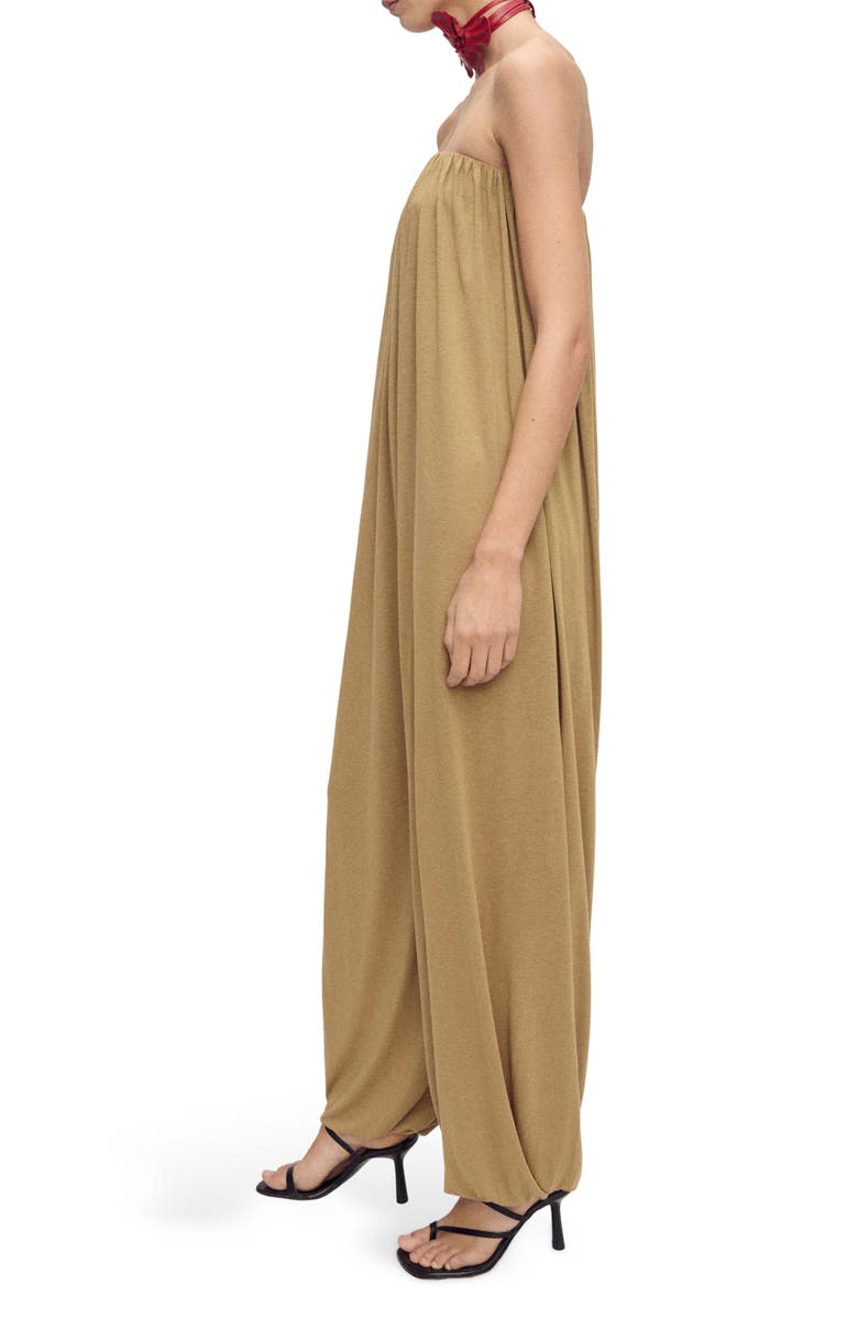 MANGO Puffed Strapless Jumpsuit, Alternate, color, 