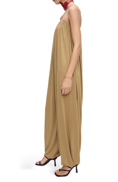 Mango Puffed Strapless Jumpsuit