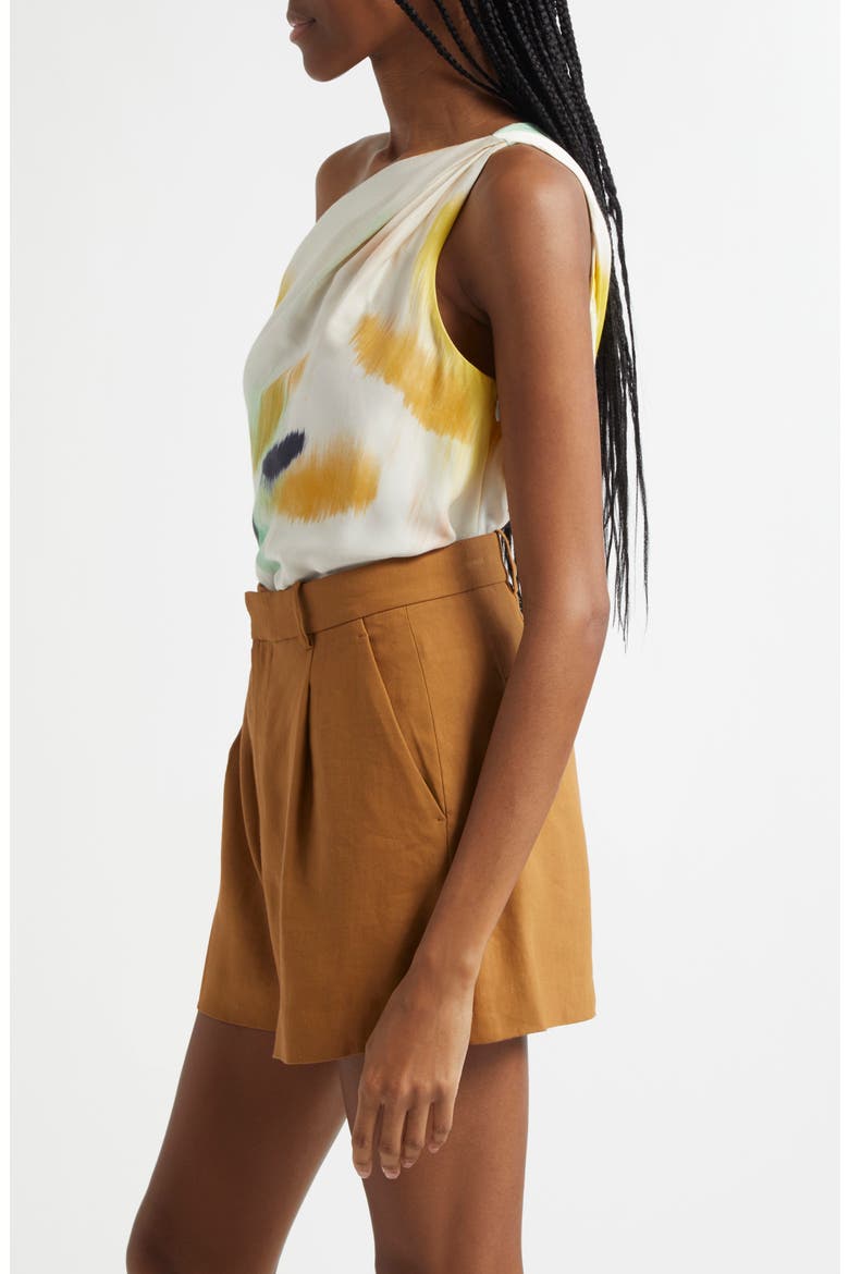 Aster Abstract Print One-Shoulder Top, Alternate, color, FLORAL MUL