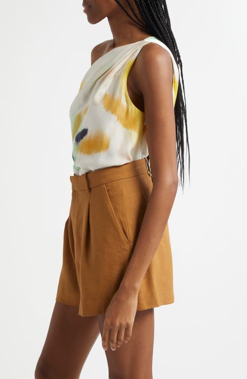 Shop A.l.c . Aster Abstract Print One-shoulder Top In Floral Mul