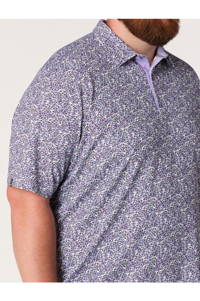 Big & Tall Hibiscus Print Polo Shirt, Alternate, color, SAND VERBENA