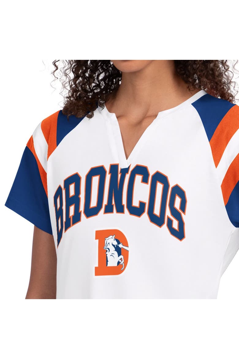 Women's Starter  White Denver Broncos Game On Notch Neck T-Shirt, Alternate, color, White