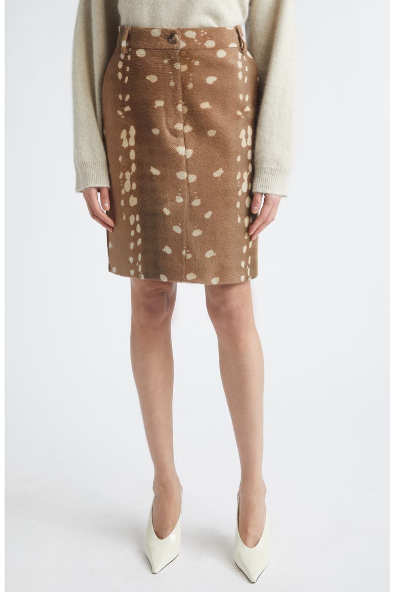 Mica Genuine Calf Hair Skirt, Main, color, DEER