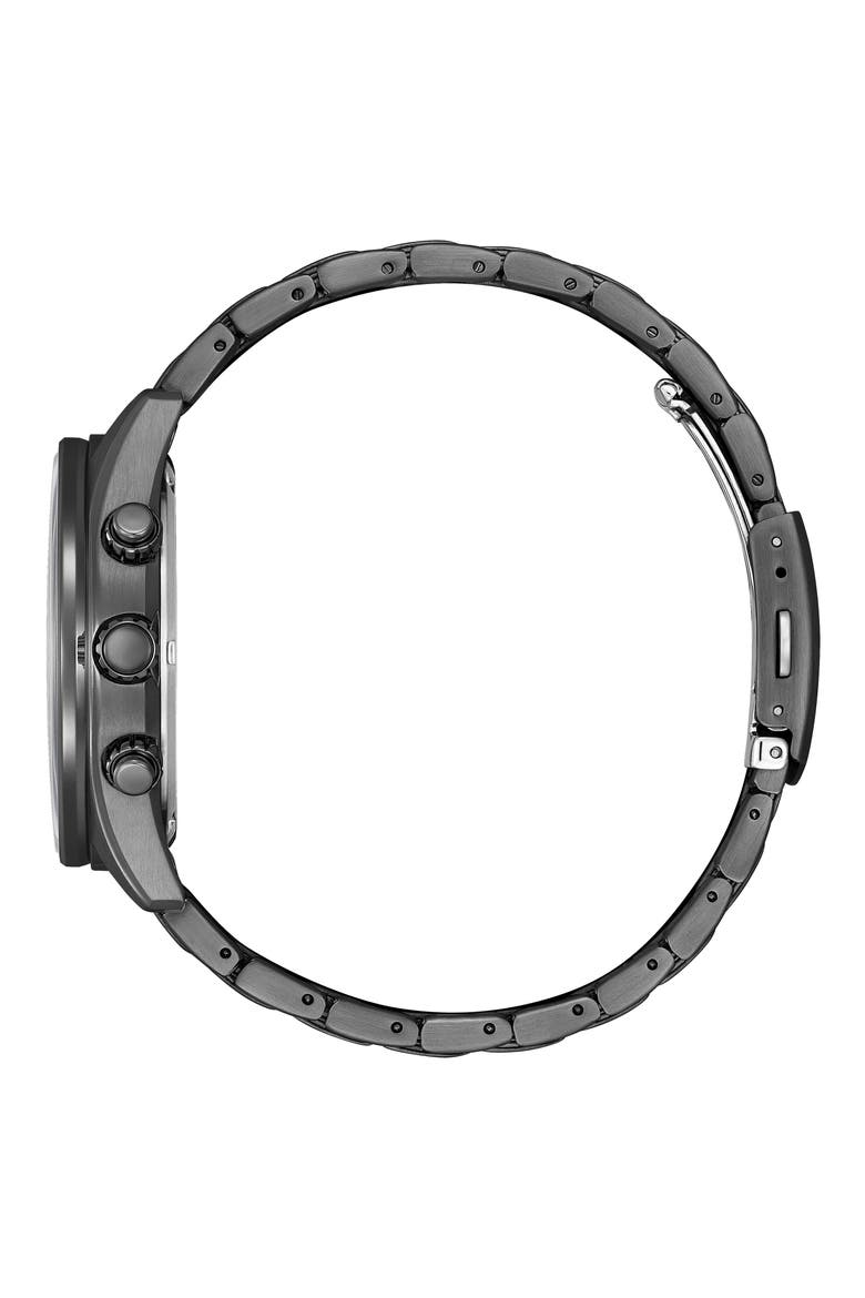 Eco-Drive Chronograph Bracelet Watch, 43mm, Alternate, color, BLACK