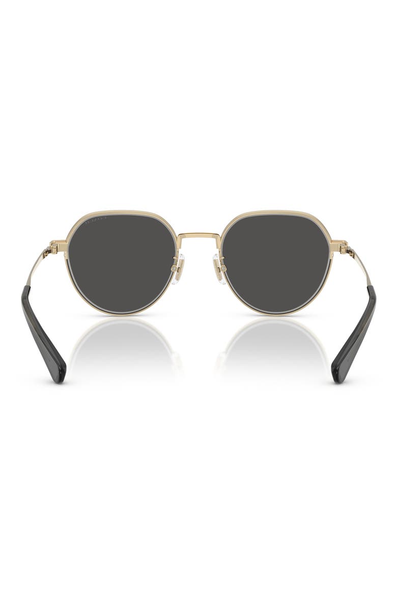 52mm Irregular Round Sunglasses, Alternate, color, SHINY LIGHT GOLD / GREY SOLID