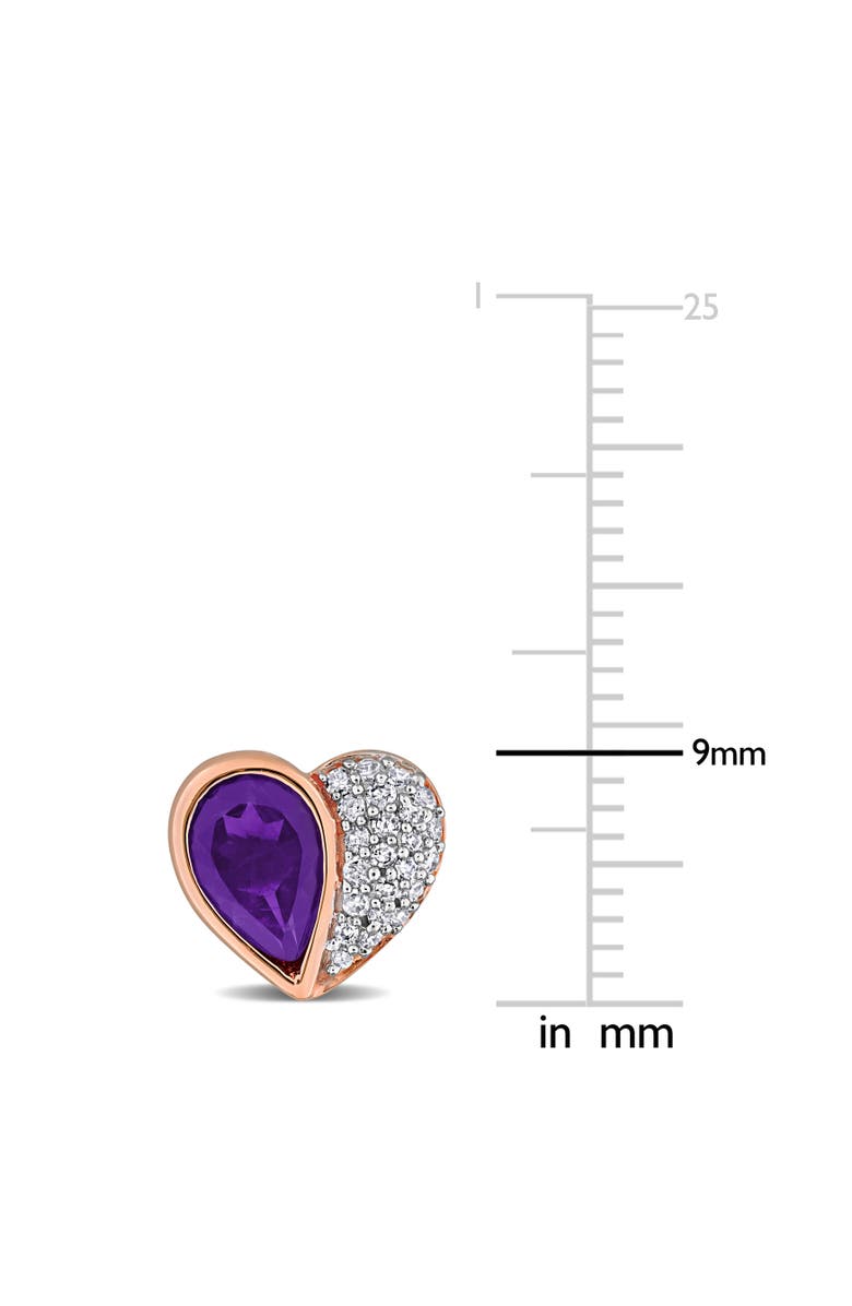 Julianna B. Gemstone & Diamond Heart Earrings 10K, Alternate, color, Amethyst/Rose Gold