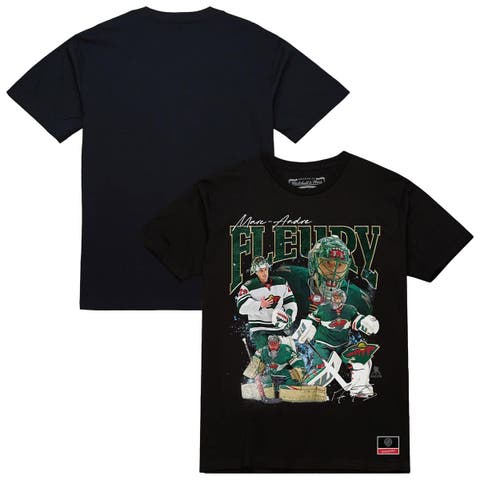 Men's Mitchell & Ness Marc-Andre Fleury Black Minnesota Wild Collage T-Shirt