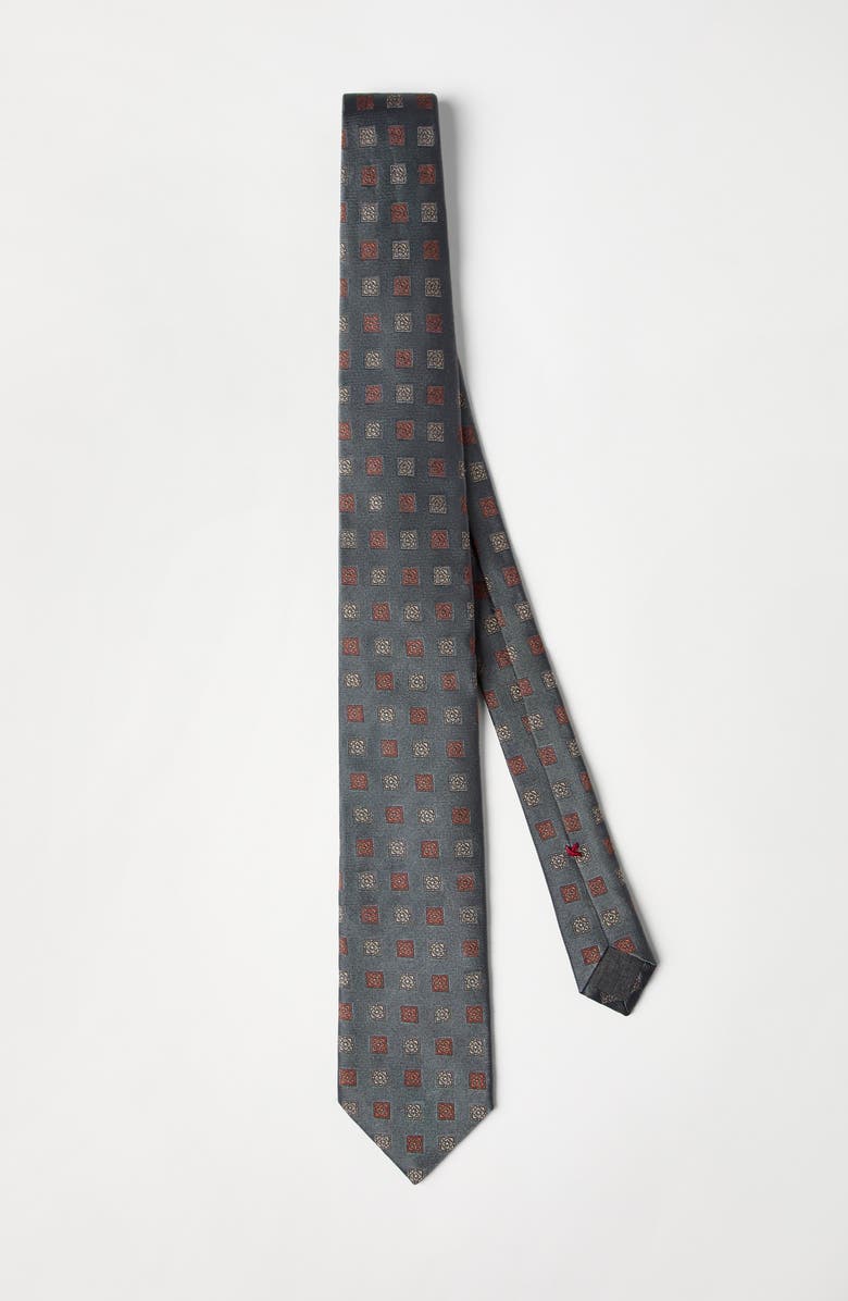 Brunello Cucinelli Necktie with pattern, Alternate, color, Anthracite