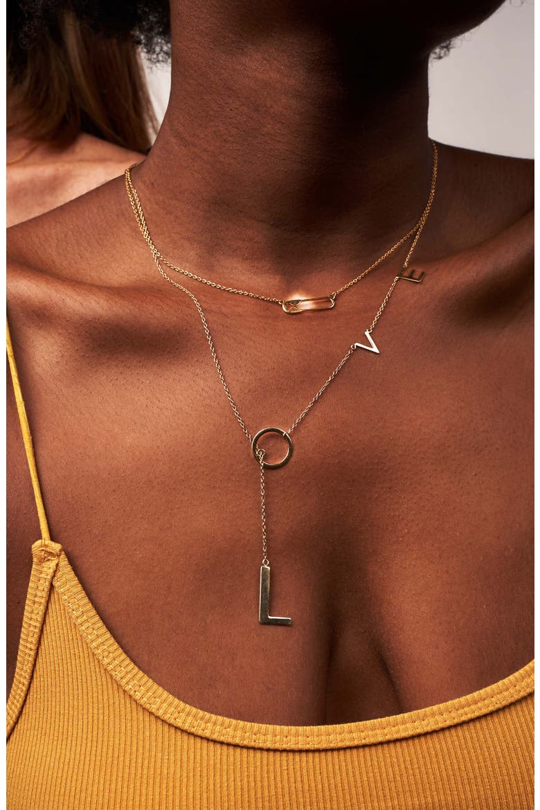 Love Lariat Necklace, Alternate, color, YELLOW/ GOLD