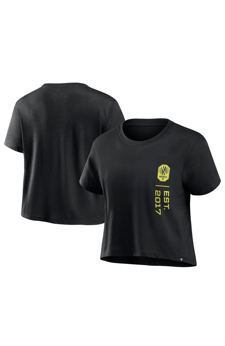 FANATICS Women's Fanatics Branded Black Nashville SC Chip Pass Fashion Cropped T-Shirt, Alternate, color, Black