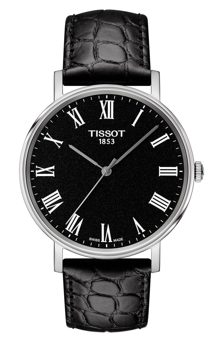Tissot Everytime Classic Leather Strap Watch, 38mm, Main, color, 