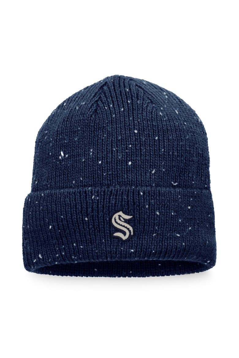 Men's Fanatics Branded Deep Sea Blue Seattle Kraken Authentic Pro Rink Pinnacle Cuffed Knit Hat, Main, color, Navy