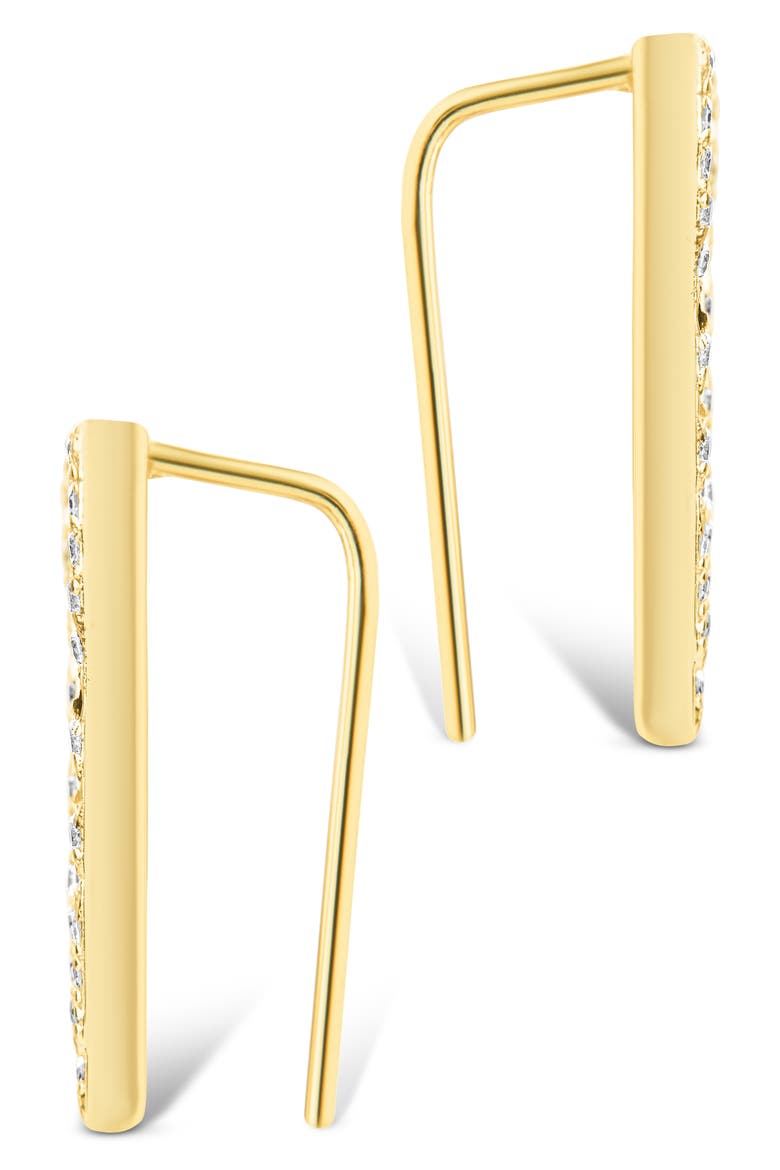 Janine Cubic Zirconia Geometric Threader Earrings, Alternate, color, GOLD