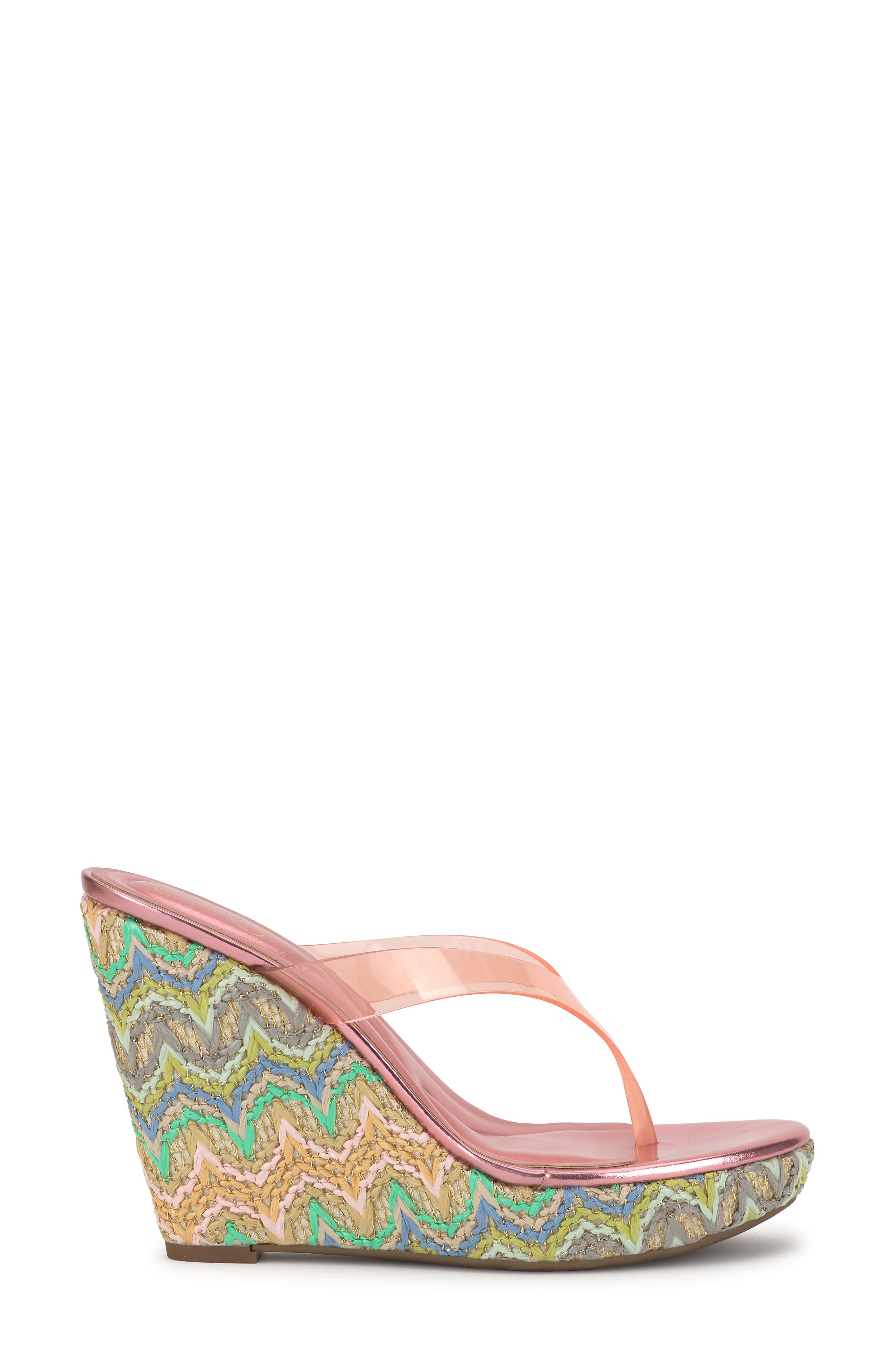 Jyseta Platform Wedge Flip Flop, Alternate, color, RED 01