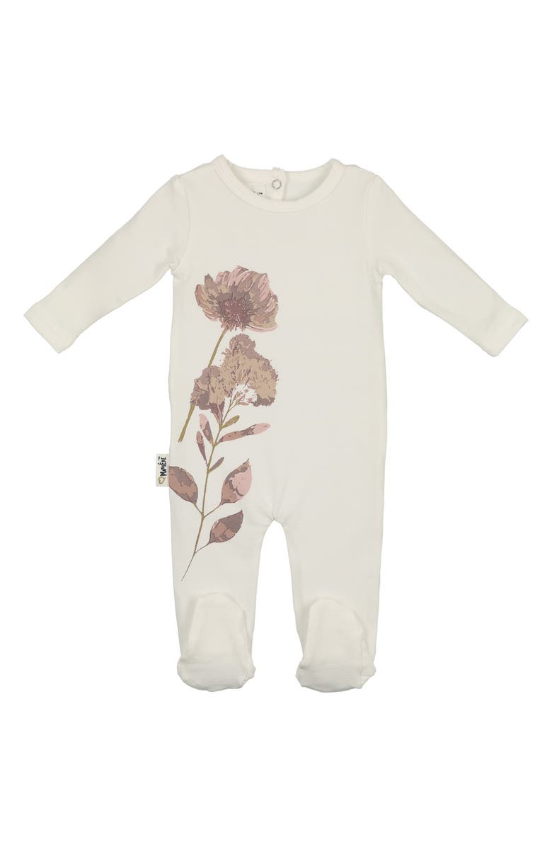 Manière Watercolor Floral Cotton Blend Footie, Main, color, 