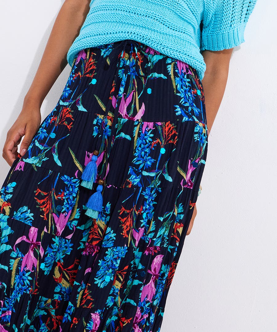 Boho Tiered Maxi Skirt - image 2