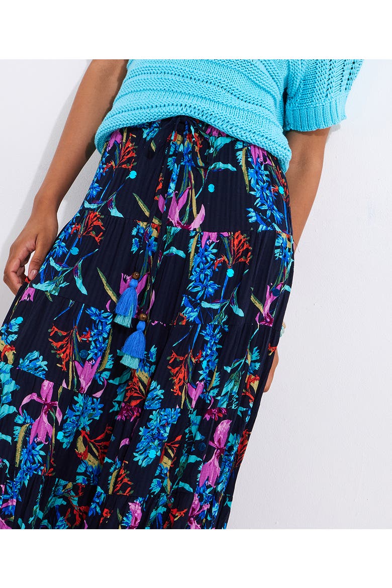 Boho Tiered Maxi Skirt, Alternate, color, FLORAL TROPICAL