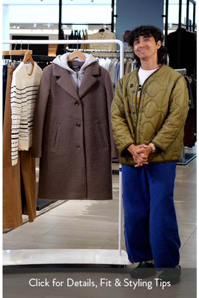 Textured Coat with Removable Hoodie Bib video