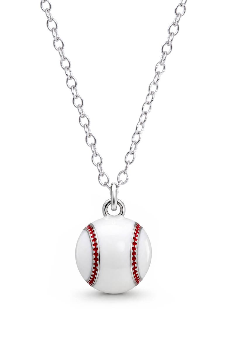 Lily Nily Kids' 3D Baseball Pendant Necklace, Main, color, White