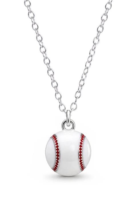 Kids' 3D Baseball Pendant Necklace
