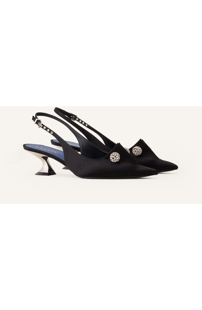 Lanvin Affinity Arch Slingback, Alternate, color, Black/Silver