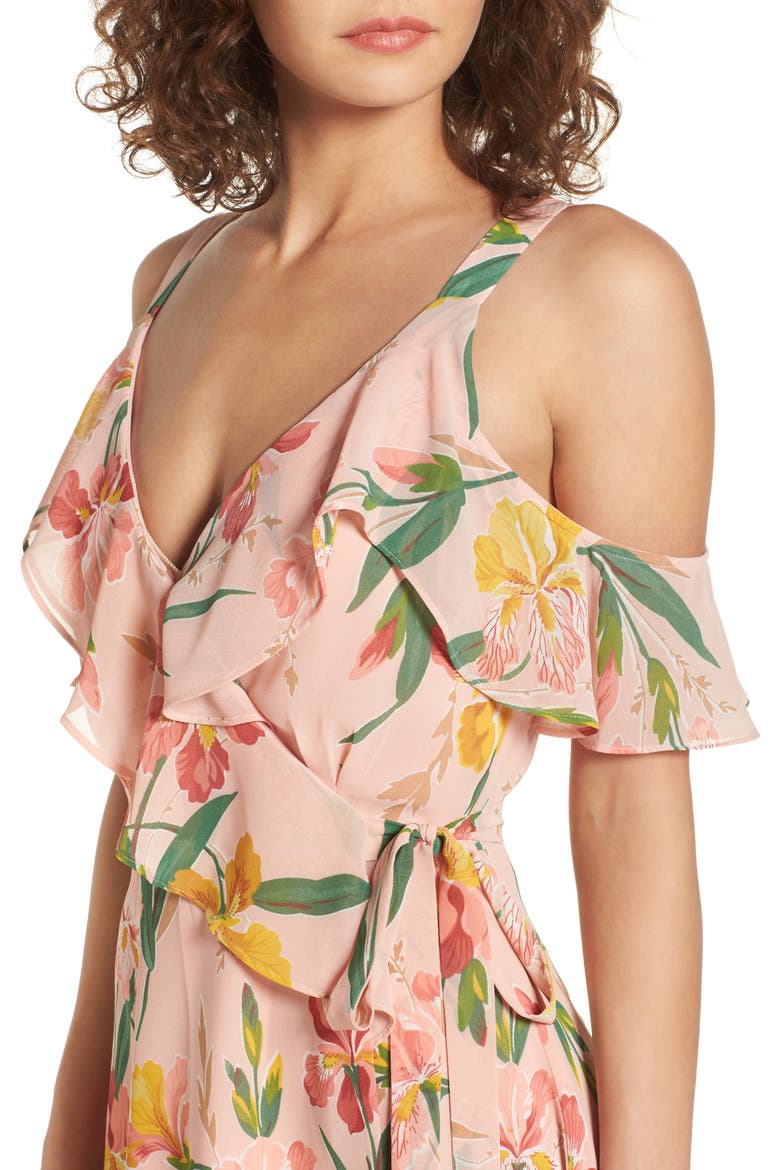 Hamlet Off the Shoulder Wrap Dress, Alternate, color, BALLET