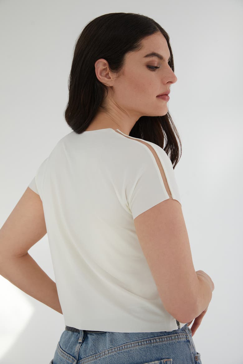 The Cupro Infinity Tee Crop, Alternate, color, SALT