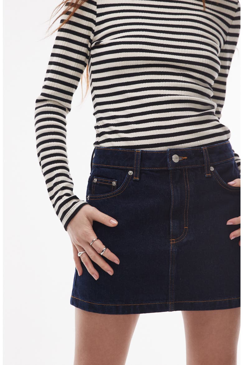 Pelmet Denim Miniskirt, Alternate, color, MEDIUM BLUE