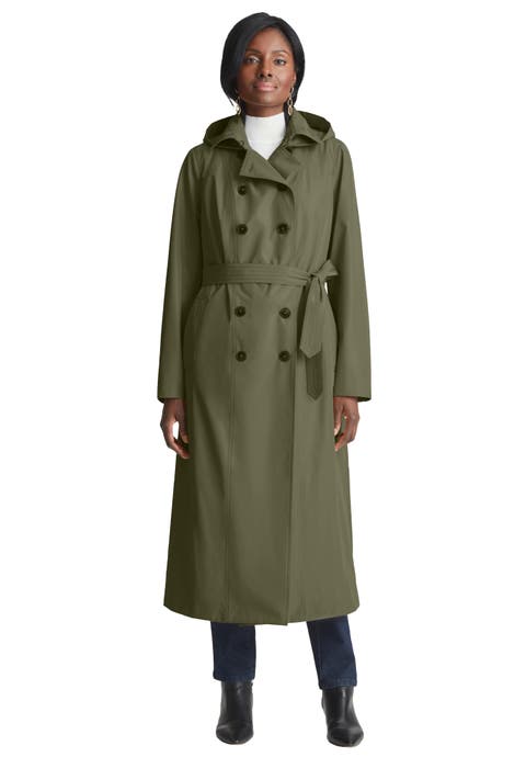 Double Breasted Long Trench Raincoat