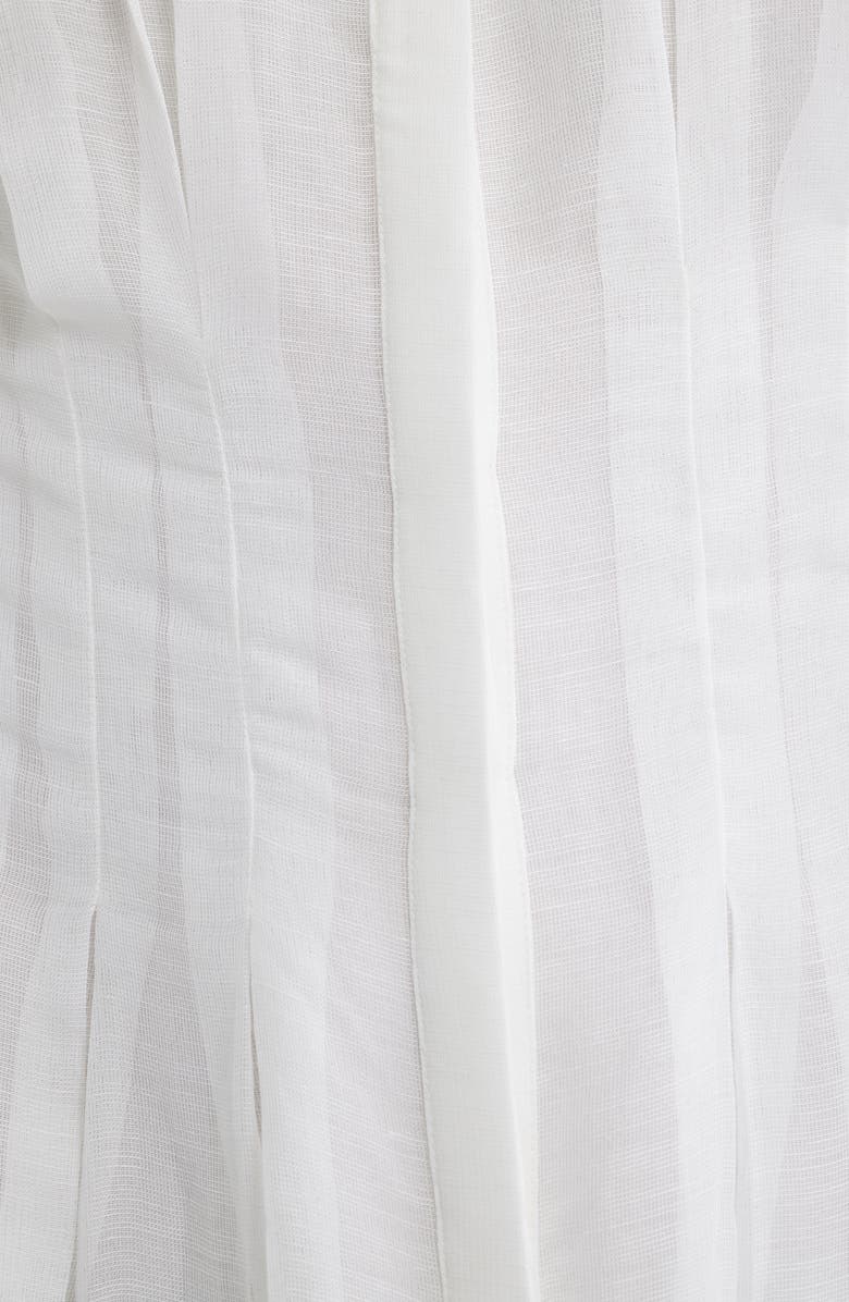 BOSS Davinata Pleated Sheer Shirtdress, Alternate, color, Bright White