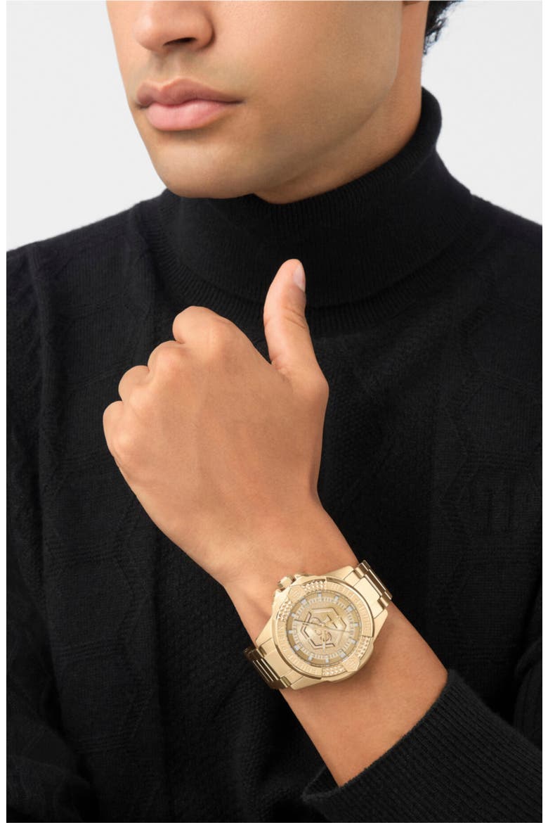 Plein Majesty Bracelet Watch, 45mm, Alternate, color, IP YELLOW GOLD