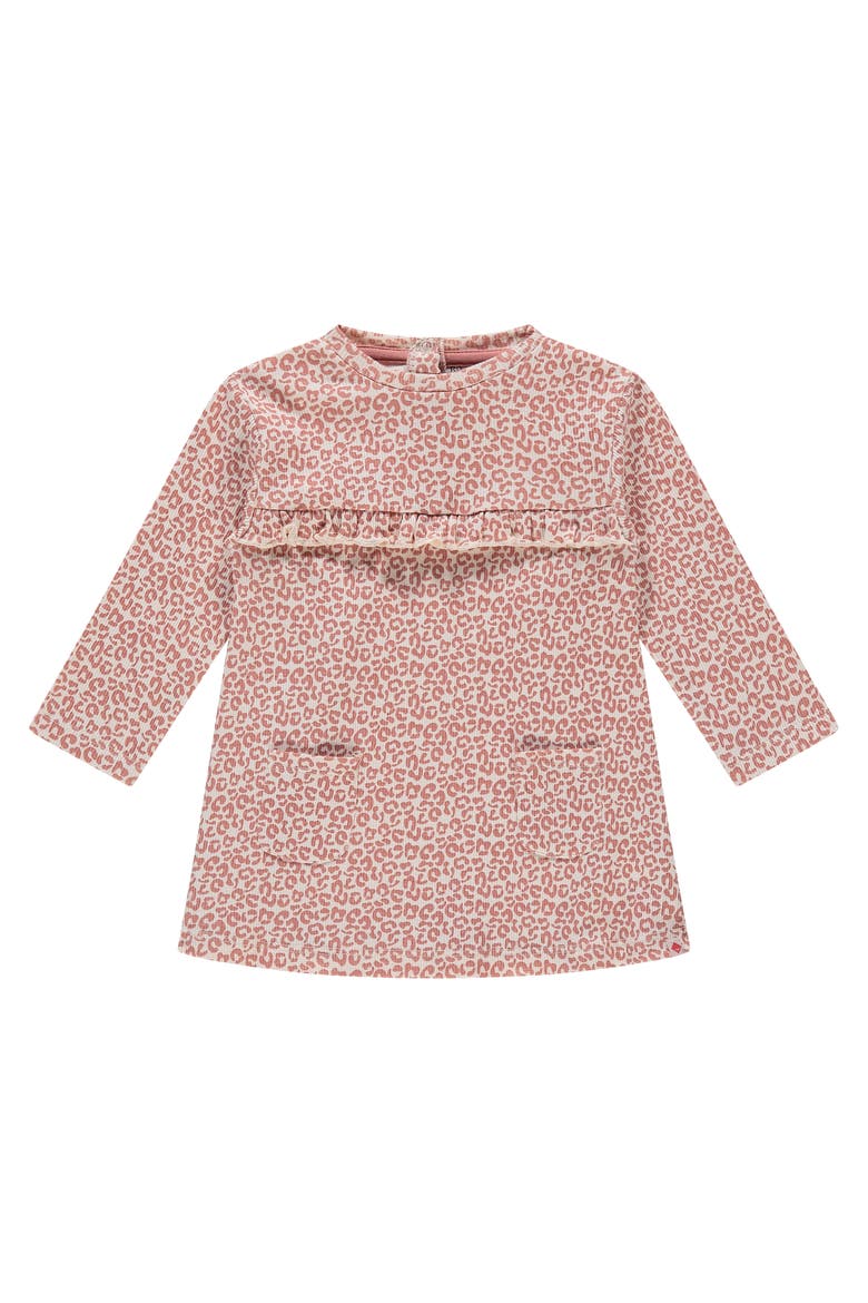 Leopard Print Long Sleeve Dress, Main, color, Light Pink