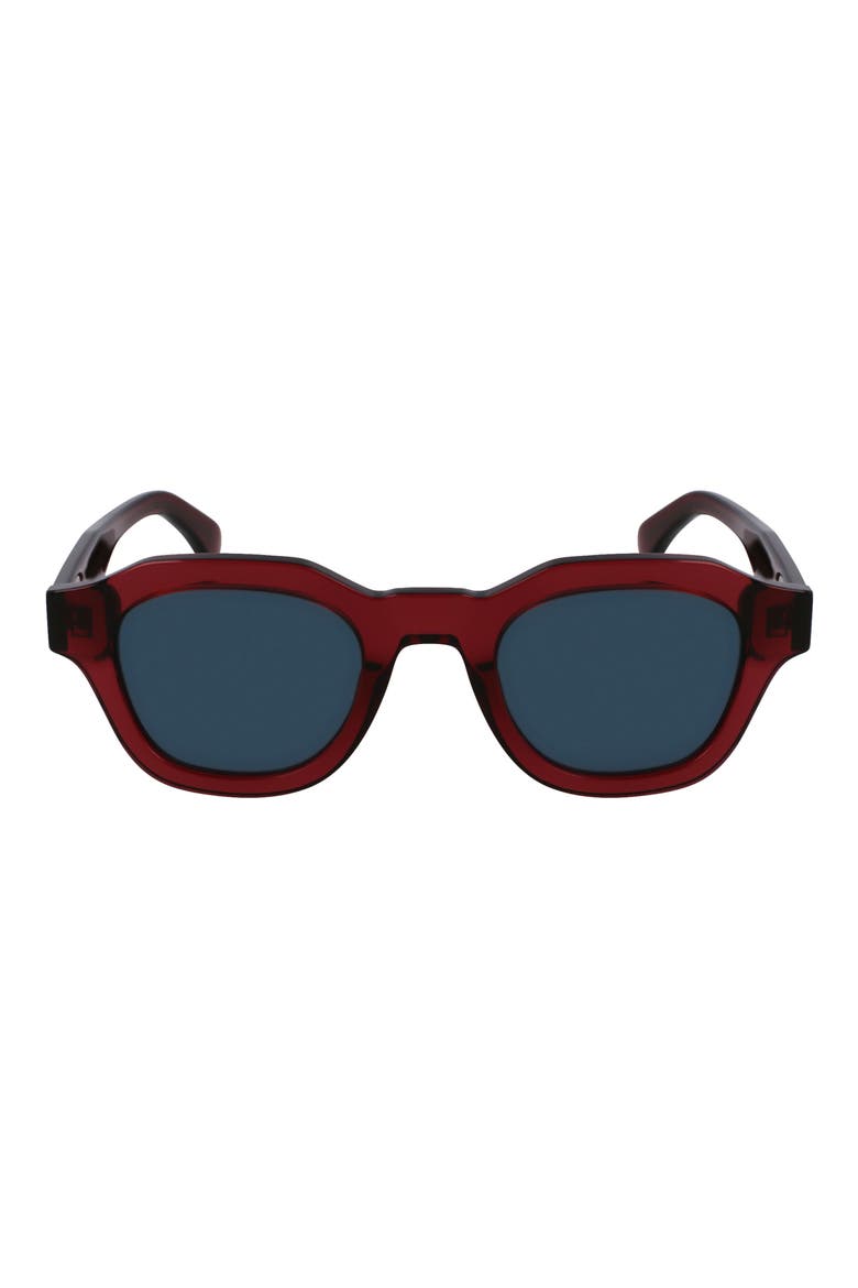 Lyford 48mm Small Modified Rectangular Sunglasses, Main, color, TRANSPARENT BURGUNDY