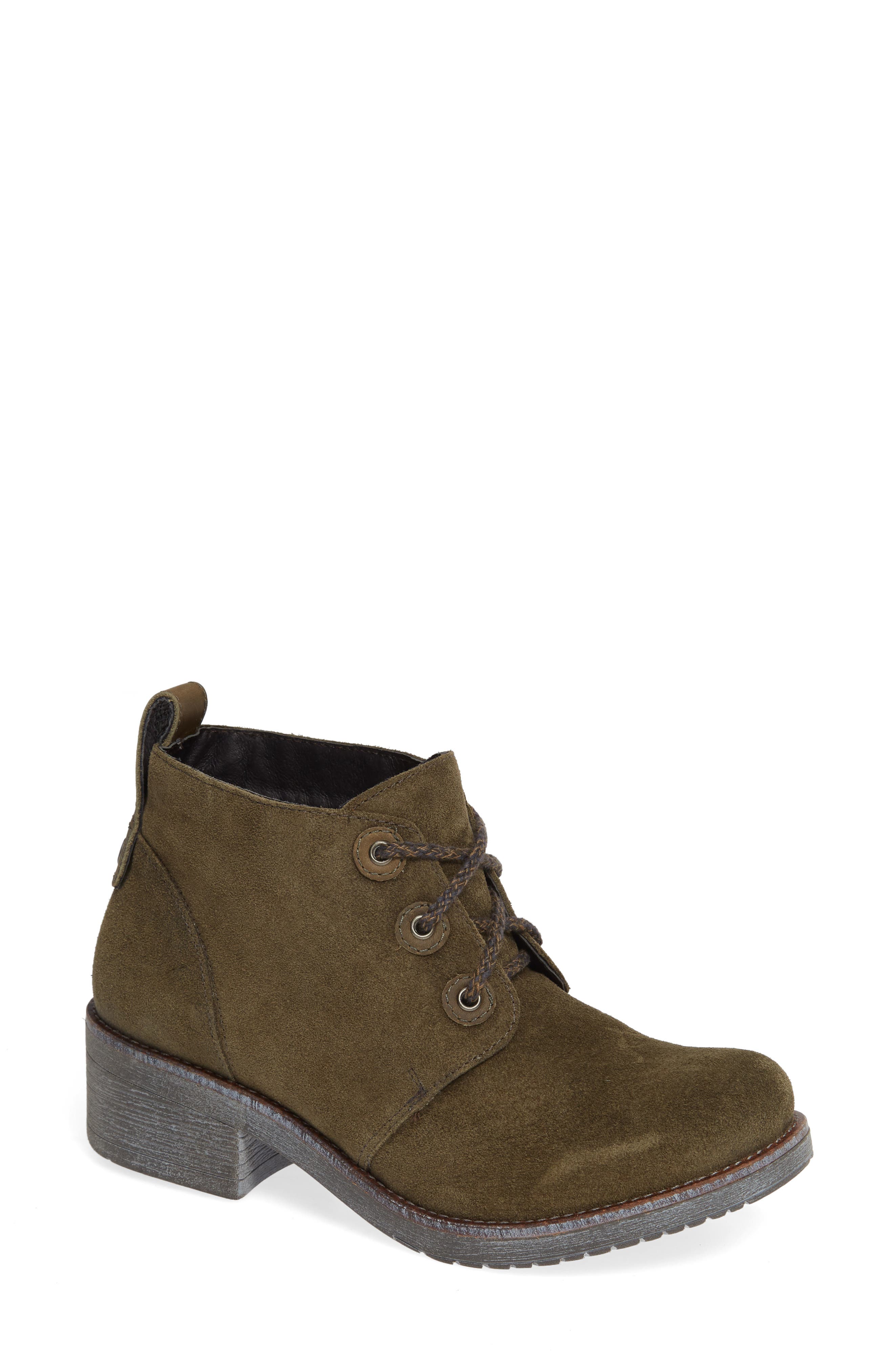 Love Water Repellent Bootie, Main, color, OLIVE/ VINTAGE PINE SUEDE