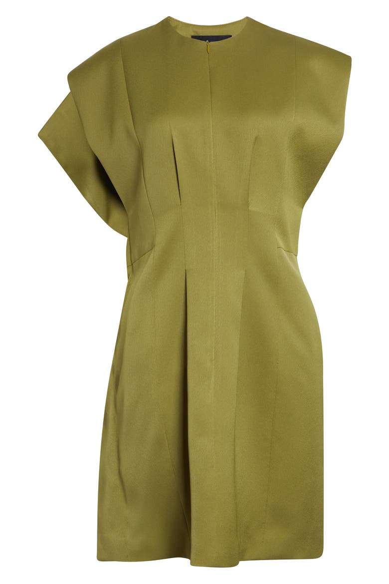 Tilia Asymmetric Sleeve Dress, Alternate, color, OLIVE GREEN