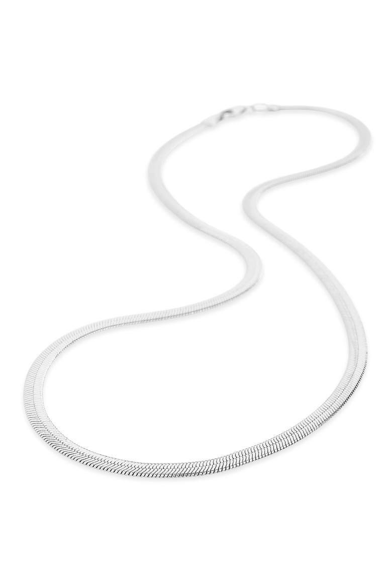 Herringbone Chain Necklace, Alternate, color, SILVER