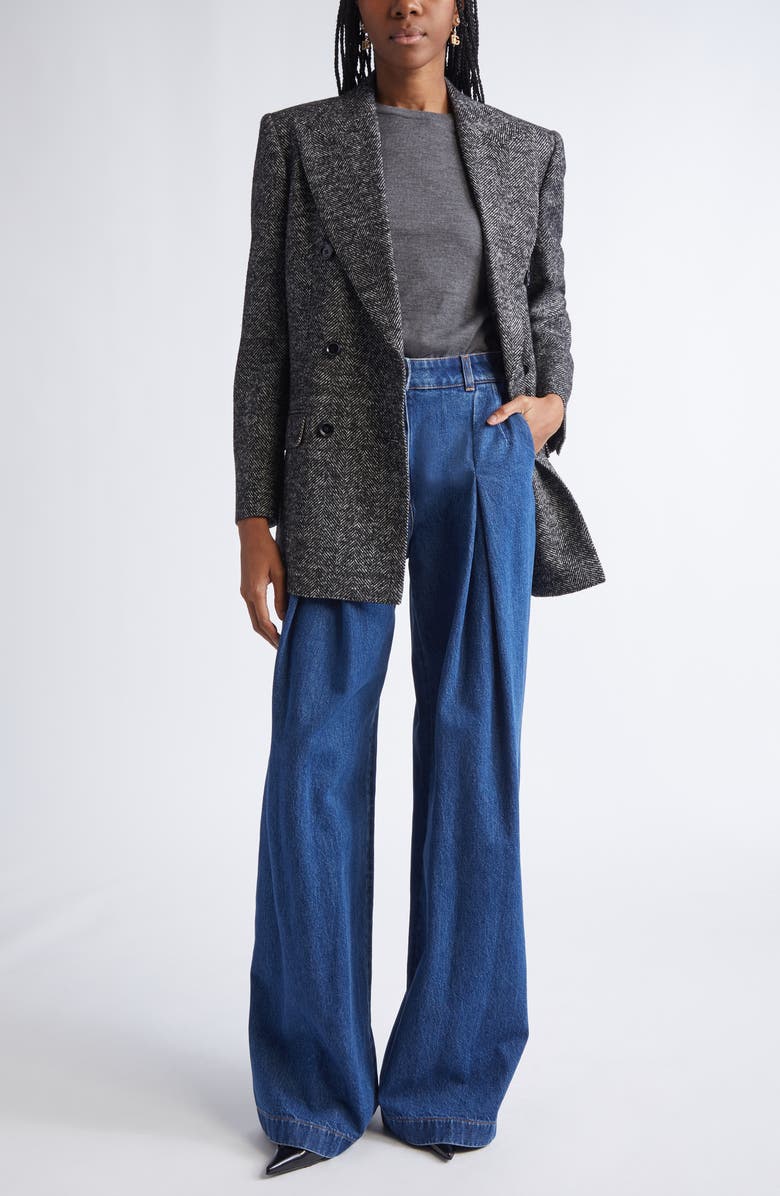 Dolce&Gabbana Double Breasted Herringbone Blazer, Alternate, color, S8030 Fantasia Non Stampa