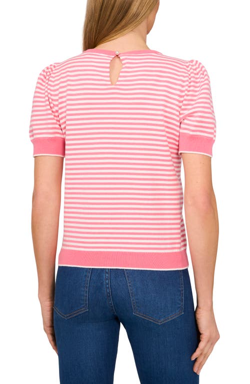 Cece Stripe Short Sleeve Sweater In Confetti