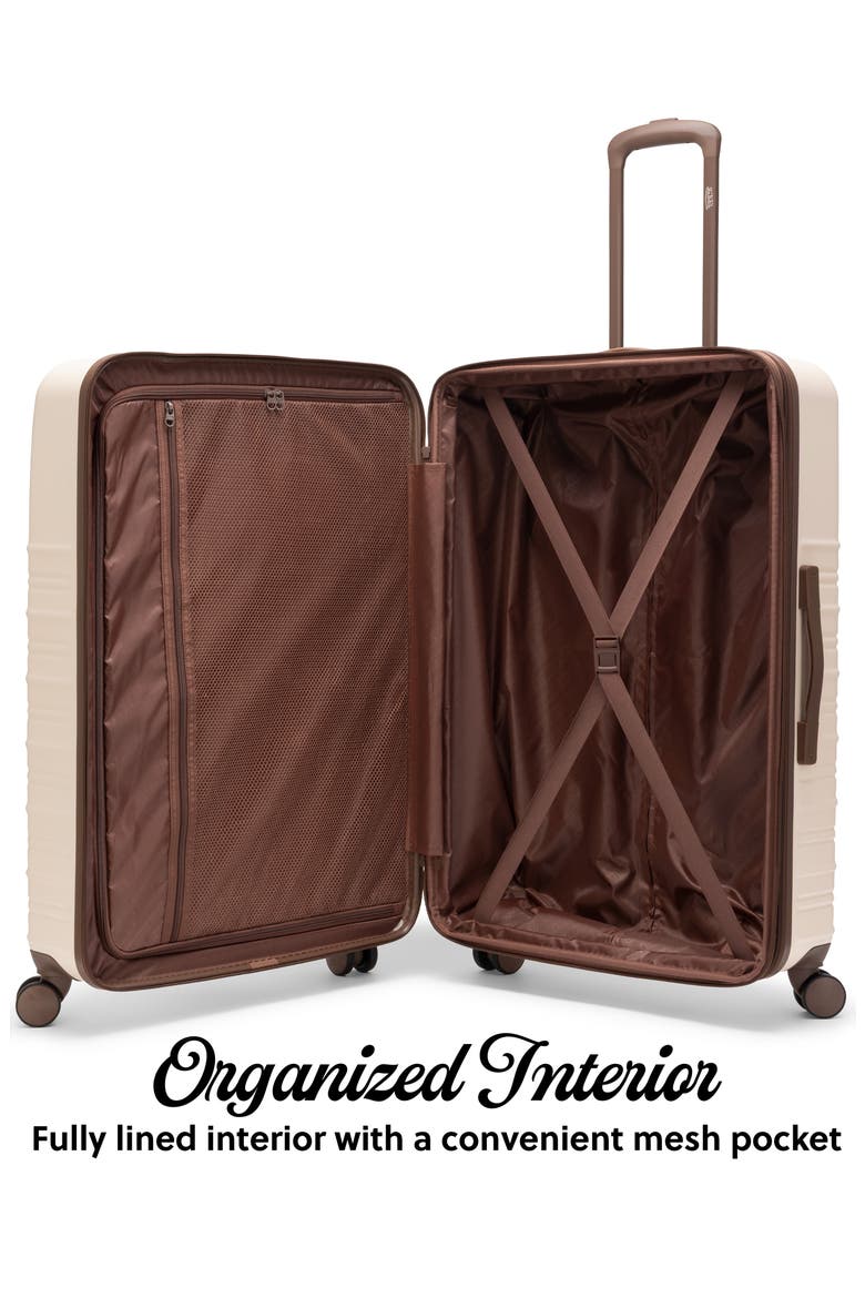 Retro Trek 3-Piece Expandable Hardside Spinner Luggage Set, Alternate, color, Ivory