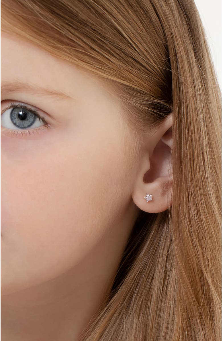 In Season Jewelry Teenie Tiny Star Earrings, Alternate, color, Pink