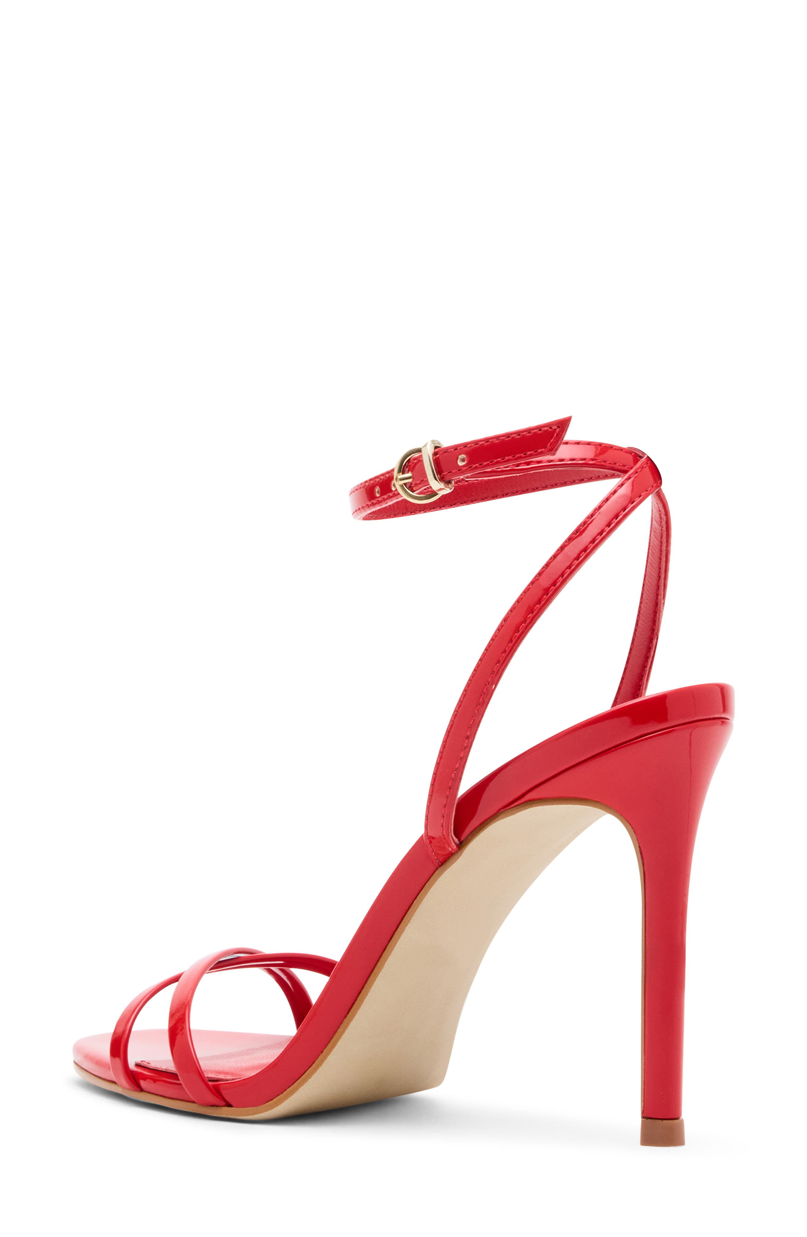 Ankle Strap Stiletto Sandal, Alternate, color, RED PATENT