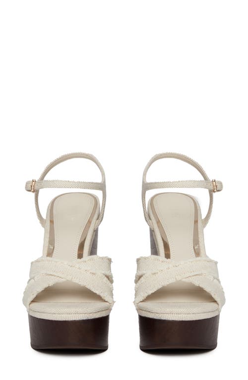 Shop Paige Harlow Ankle Strap Platform Wedge Sandal In Natural