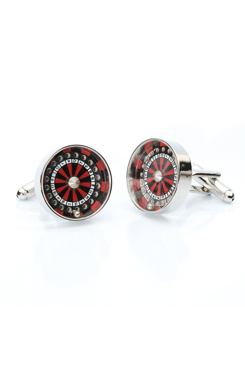 Roulette Wheel Cufflinks, Main, color, Novelty Casino-Inspired Luxury