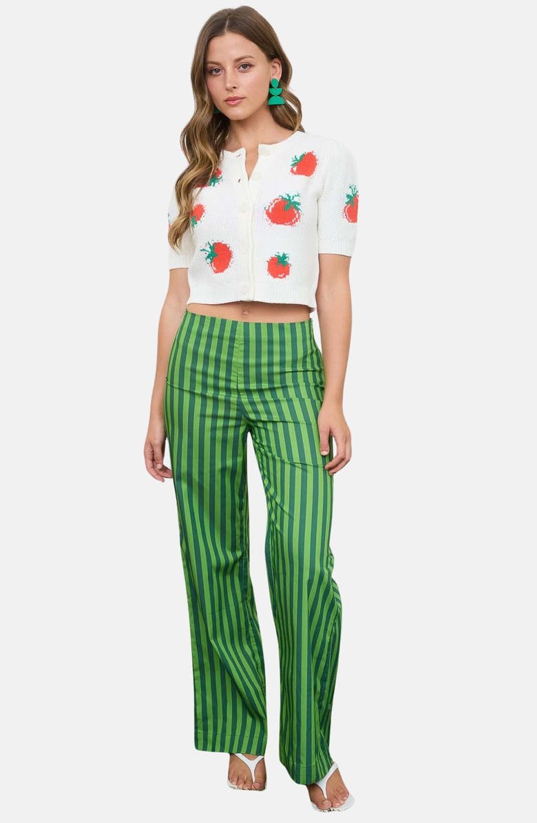 Blu Pepper Tomato Short Sleeve Cardigan, Alternate, color, 