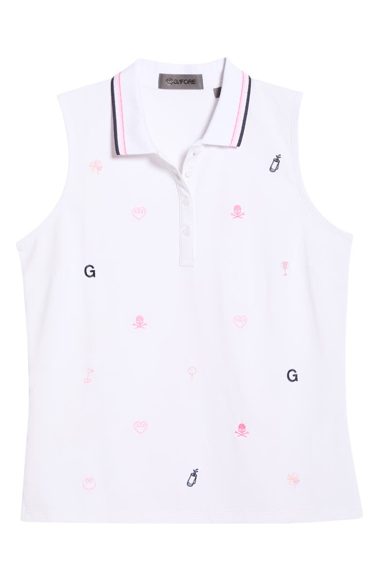 G/FORE Embroidered Piqué Polo, Alternate, color, Snow / Candy