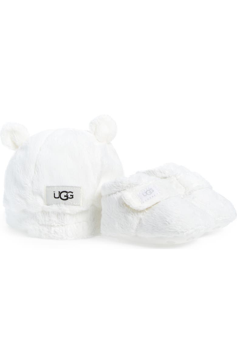 UGG<sup>®</sup> Bixbee Faux Fur Beanie & Booties Set, Main, color,